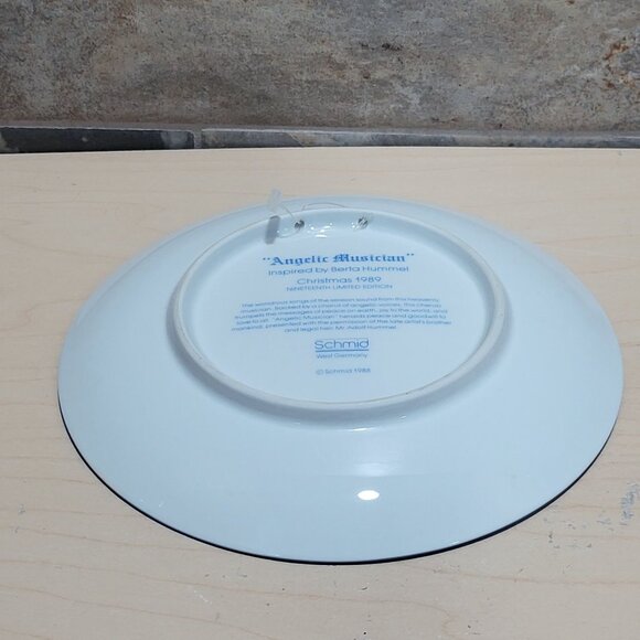 Schmid Hummel Christmas 1989 Angelic Musician Decorative Wall Hanging Plate - Picture 12 of 12